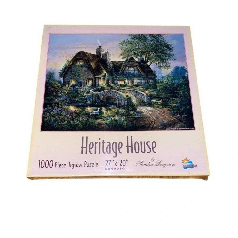 SunsOut 1000 Piece Jigsaw Puzzle Sandra Bergeron Scenic Cottage‎ NIB